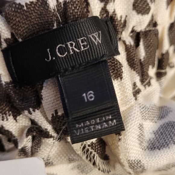 J. Crew Leopard Print Linen Blend Easy Pants size 16 - Picture 5 of 7